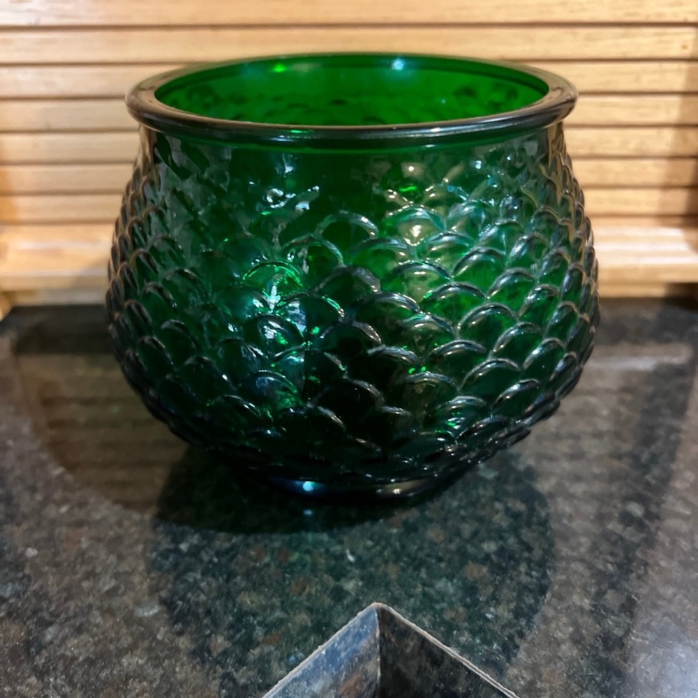 Emerald green glass vintage